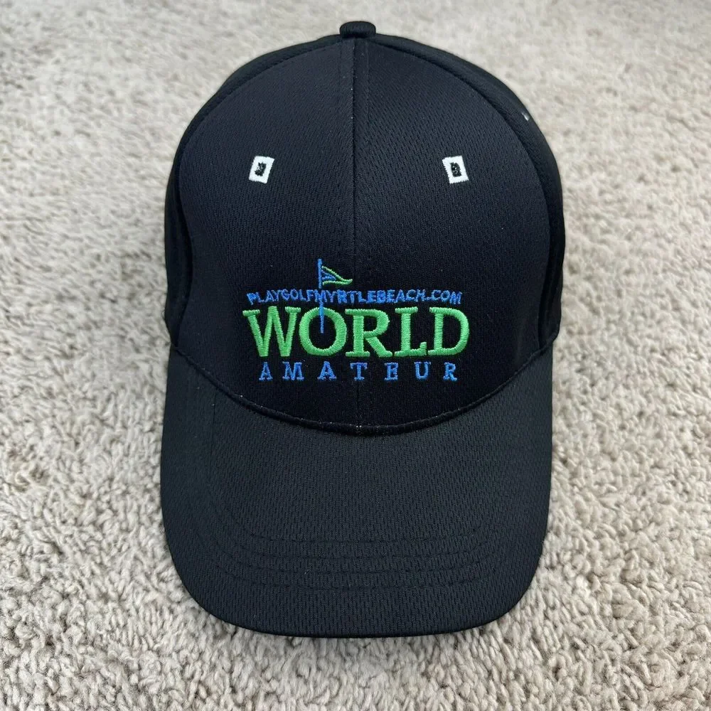 Play Golf Myrtle Beach Hat World Amateur SaintNine SnapBack Black Spellout‎ Cap